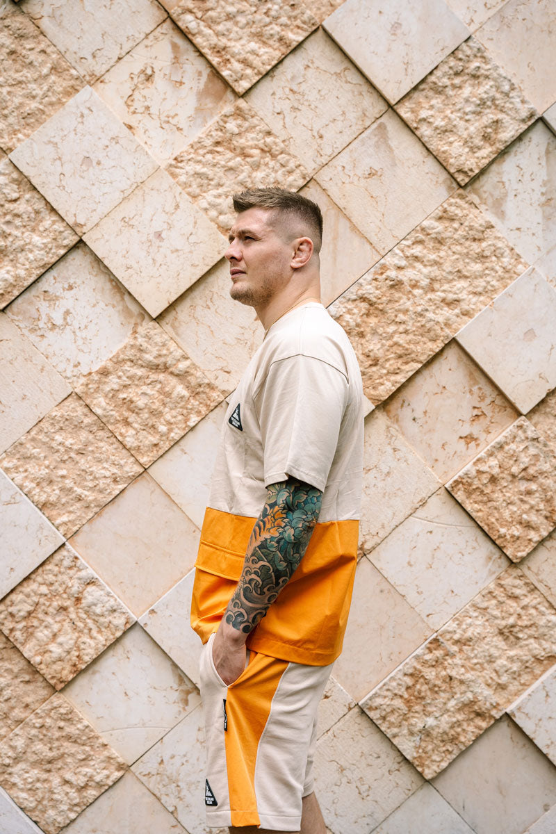 Ivory t-shirt with bottom and pockets  - SS24