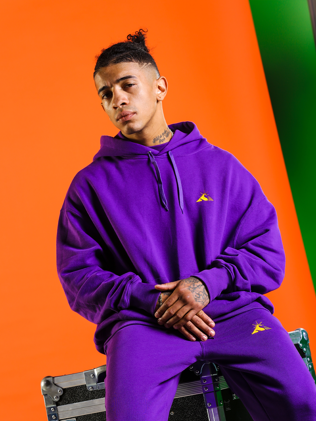 Felpa ESSENTIALS PURPLE The Italian Dream Marvin Vettori